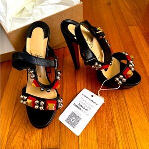 - nicol is back 85 crepe satin-louboutin heels 37.5